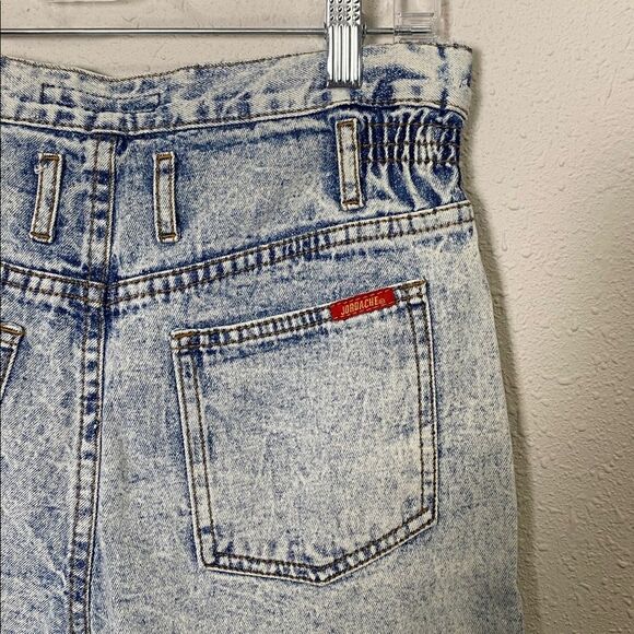 Vintage 1980's High Waisted Acid Wash Denim Shorts Women's Size 5/6 - Picture 7 of 16